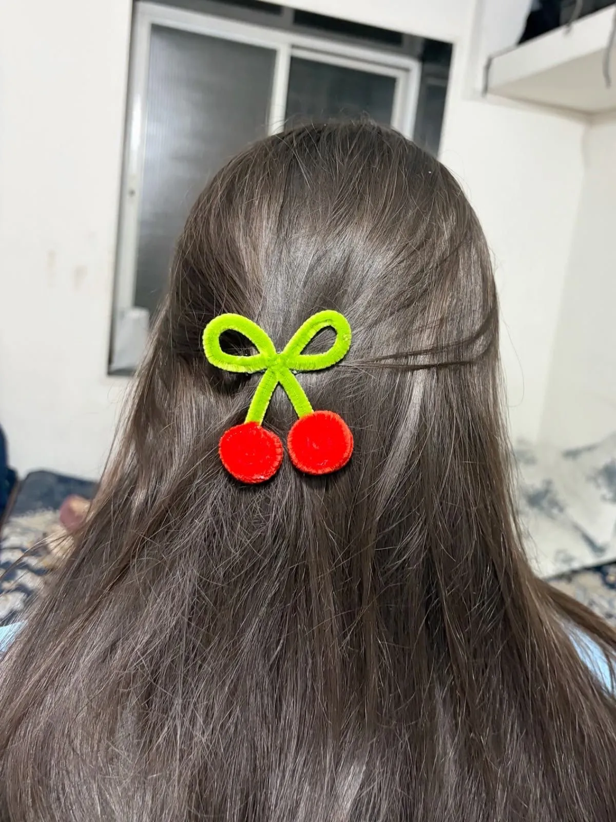 Handmade Cherry Hair Clip - Pipe Cleaner Fruit Accessory