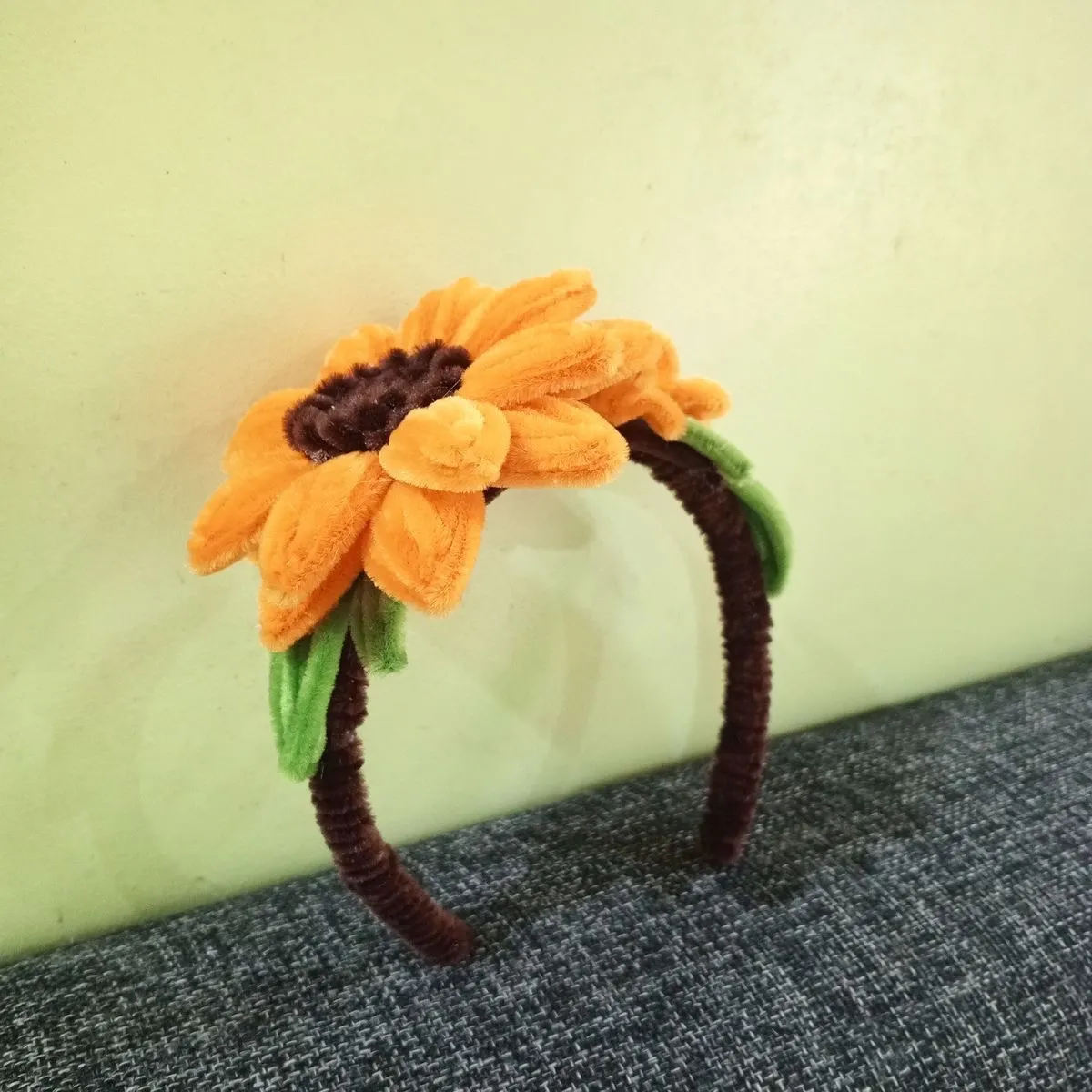 Handmade Sunflower Headband - Pipe Cleaner Hair Accessory