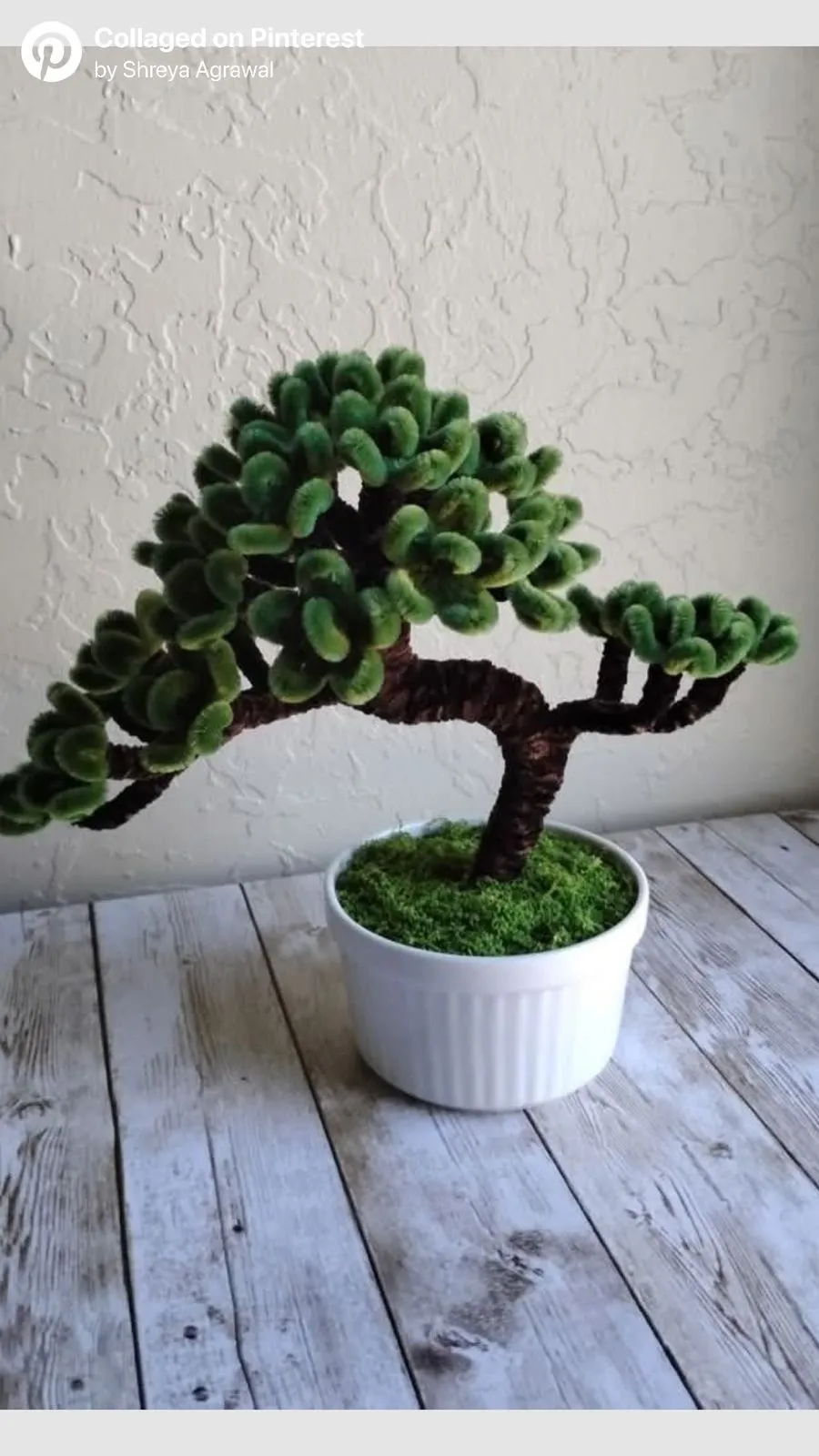 Handmade Pipe Cleaner Bonsai Tree - Potted Home Decor