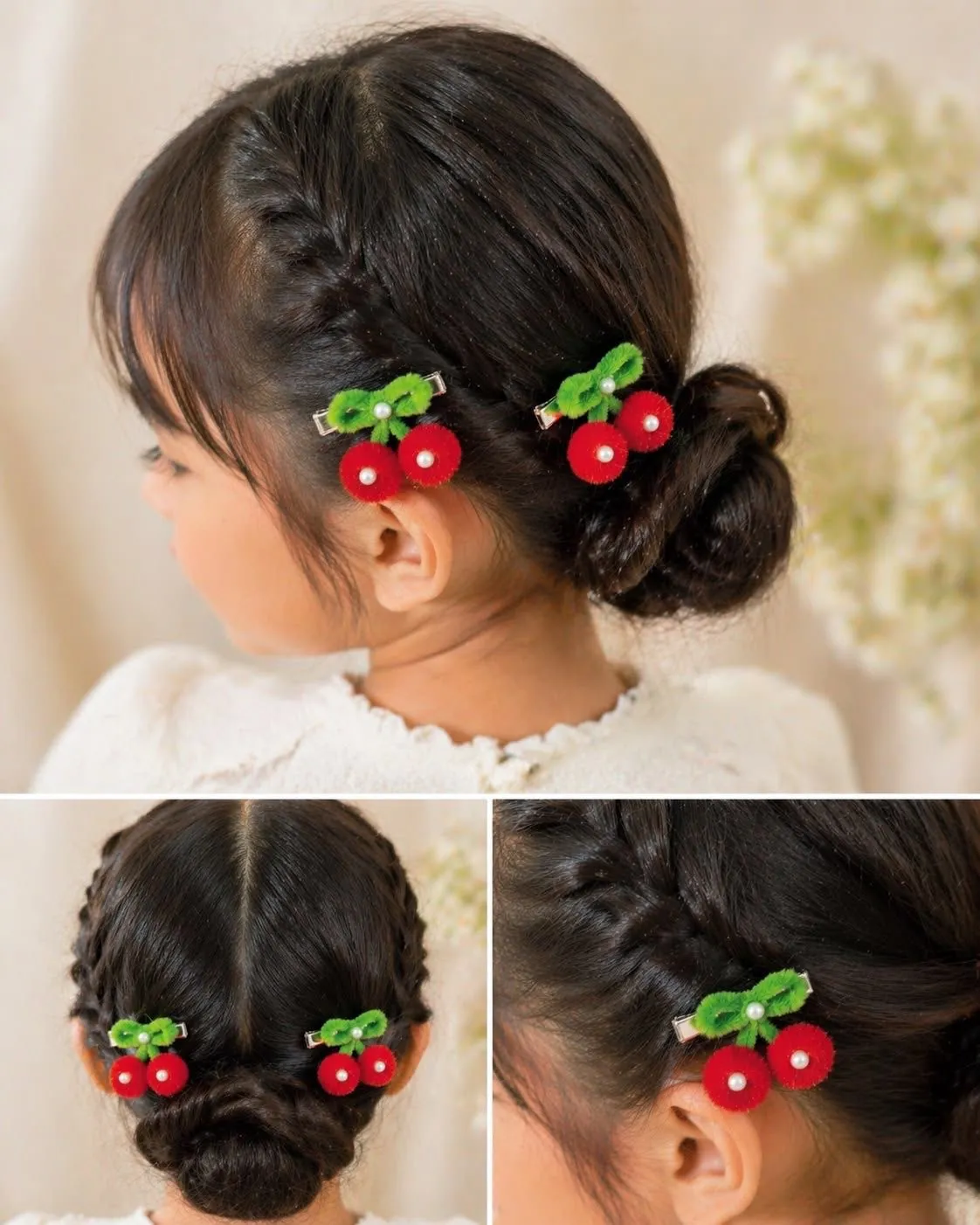Handmade Cherry Blossom Hair Clips Set of 2 - Pipe Cleaner